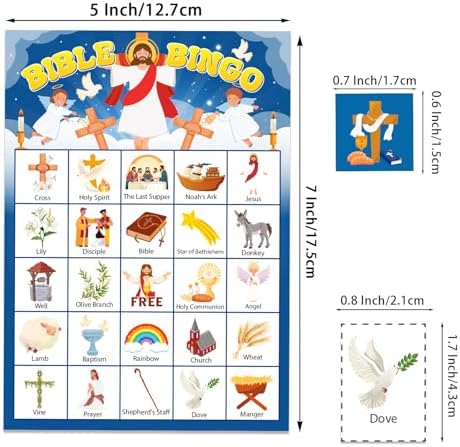 24 Players Christian Bible Bingo Game for Adults Kids