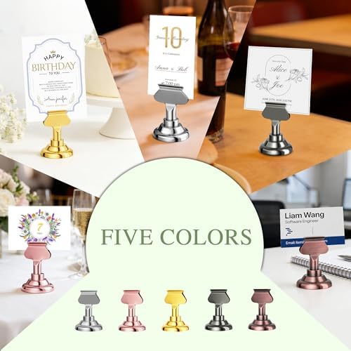 Urban Deco 36 Pieces Table Card Holder Place Card Holders 1.7 inches Gold Steel Card Holders for Photos, Food Signs, Memo Notes, Weddings, Restaurants, Birthdays(Silver 36PK)
