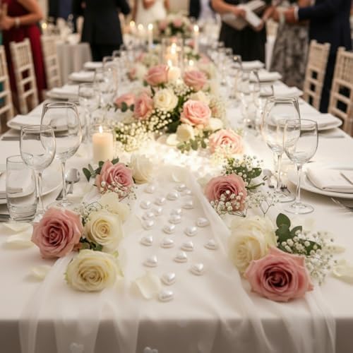 500 Pcs Pearl Solid Heart Table Scatter Confetti Mini Wedding