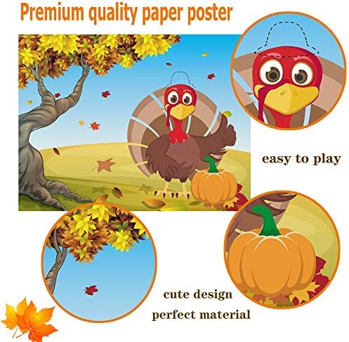 Thanksgiving Games for Kids Adults, Pin the Hat on the Turkey Game