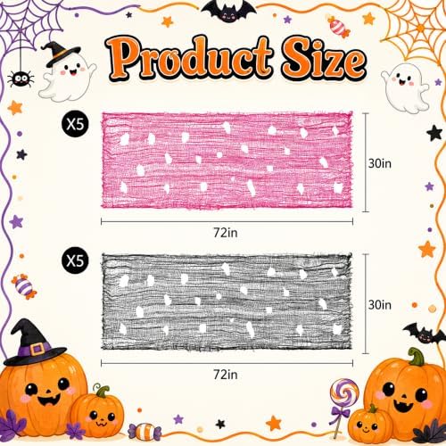 10 Pcs Halloween Creepy Cloth, 72 x 30 Inch Scary Spooky Fabric Cloth