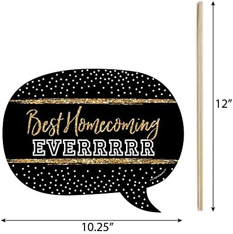Funny Homecoming Dance Photo Booth Prop Kit, DIY Setup - 10pc