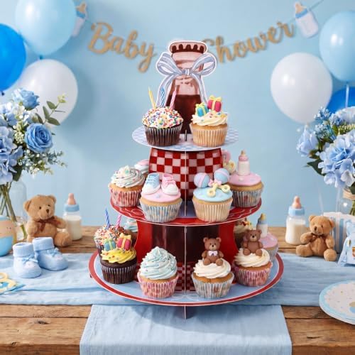 Willinglong 1 Pcs Shes Ready to Pop 3 Tier Cupcake Stand