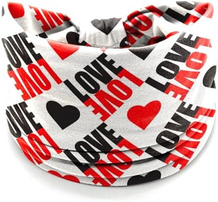 IDDFEVE 4Pcs Valentine's Day Headbands for Women - Red & Black Love Lettering Holiday Hair Bands, Festive Present Heart Hair Accessories