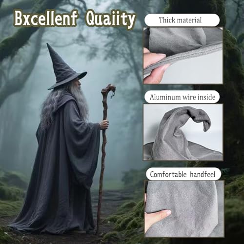 NTIERA Witch Hat, 18IN Wizard Hat Cosplay Accessories for Halloween Costume Party Christmas Masquerade Carnivals