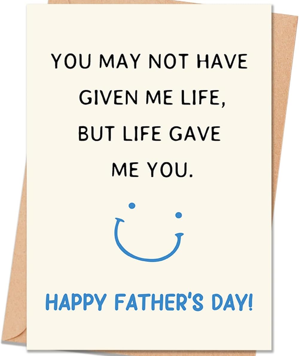 Step Dad Father's Day Card, Fathers Day Card Gifts for Bonus Dad