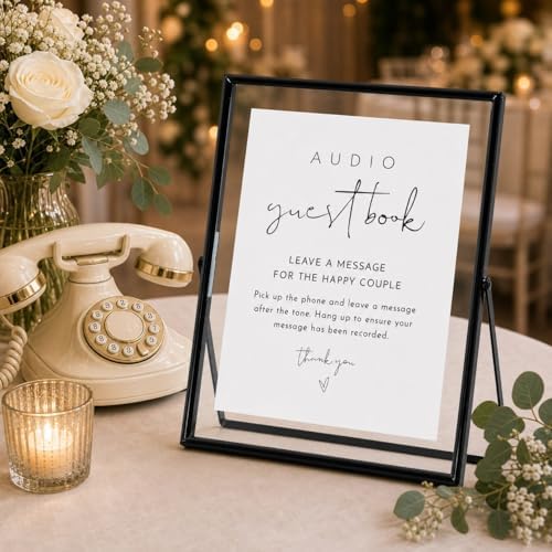 Calculs Audio Guest Book Sign, Black 8x10 Floating Picture Frame
