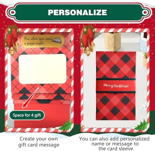 5Pcs Handmade Christmas Gift Card Booklet, Handmade ChristmasGift Card Holder Book, Christmas Money Holder Envelope Booklet, DIY XmasGift, Party Gift Supplies