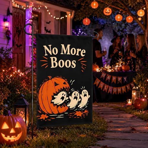 Halloween Party Decorations - Ghost Pumpkin Halloween Garden Flag | Double Sided Halloween Backdrop Banner - Halloween Party Favors Supplies Decor for Garden Yard Porch Patio Lawn Outdoor Outside