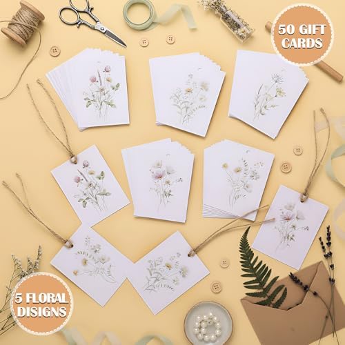 AmazingSpark 50 Set Gift Tags with String, Elegant Style, Cozy