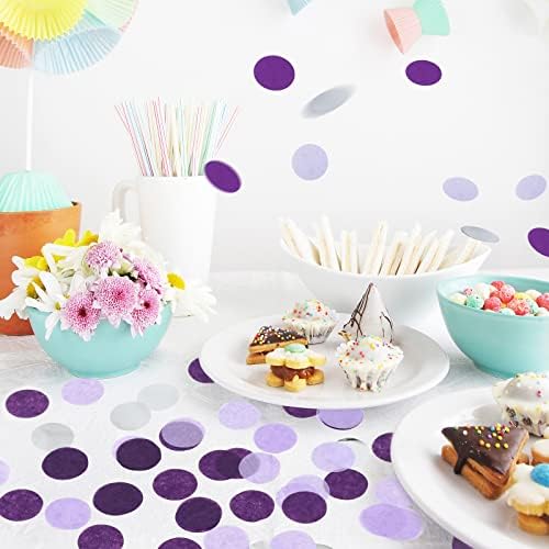 VCOSTORE Purple Round Tissue Confetti for Baby Shower Wedding Decor