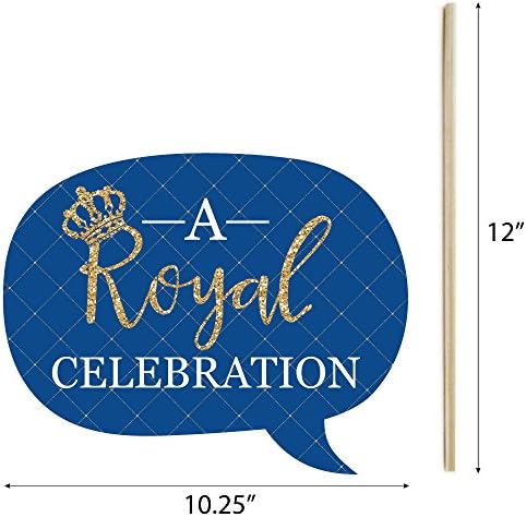 Royal Prince Charming Photo Booth Prop Kit, DIY Cardstock Props - 20pc