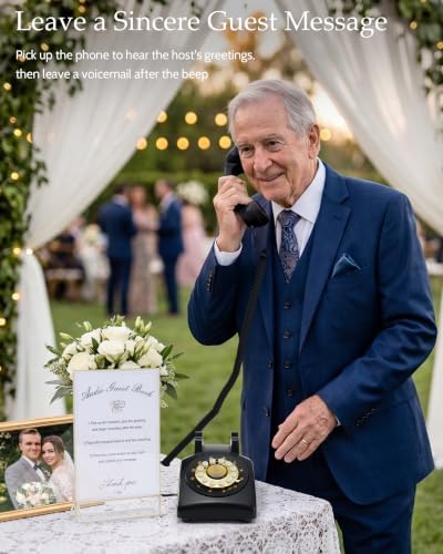 Audio Guest Book Wedding Phone, Retro Guestbook Phone Record Voice Messages