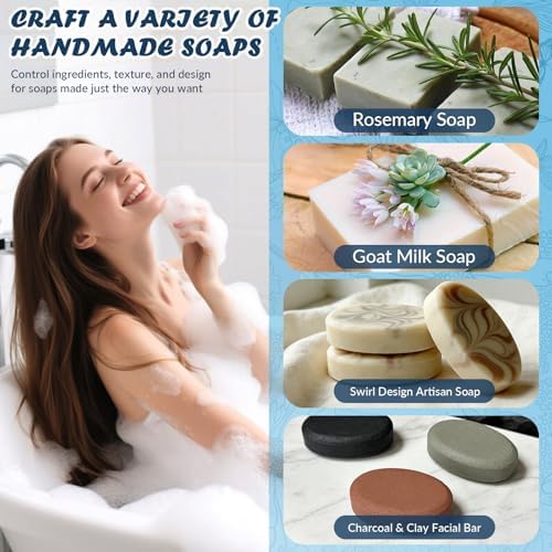HKNMTT Oval Suqare Soap Mold 6-Cavity Silicone Molds for Handmade Craft