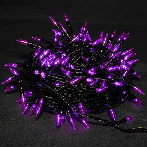 Dazzle Bright 200 LED Halloween Mini String Lights, 65FT Light Up 8 Modes Halloween Decorations Fairy Lights for Indoor Outdoor Room Garden Holiday Party (Purple)