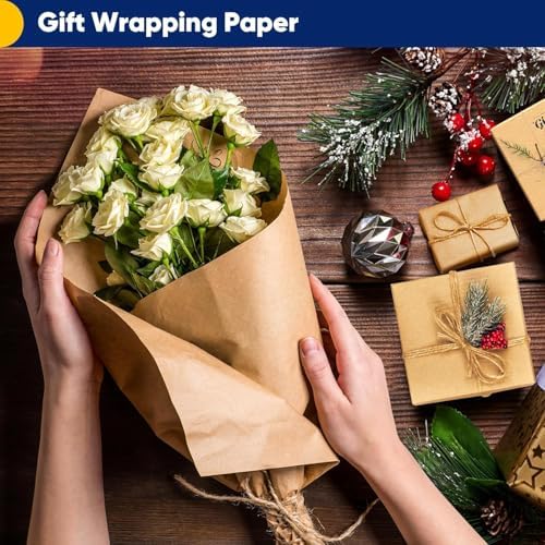 Vanhench 17.8"x1500" (125') Brown Wrapping Paper Roll