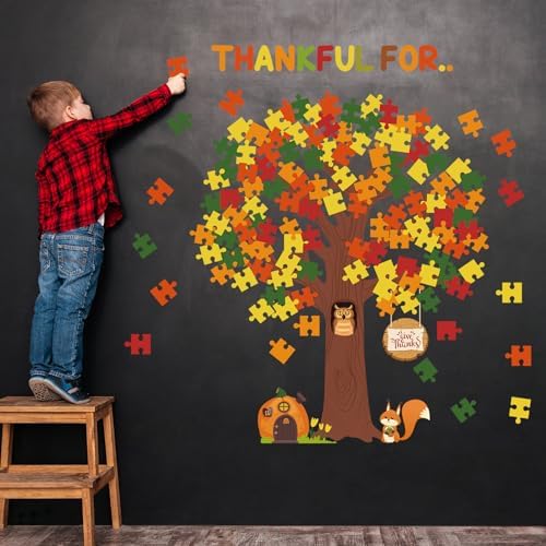 Pajean Fall Tree Bulletin Board Bright Color Appreciation Style Puzzle