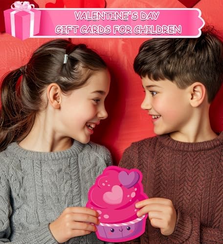 HSHFAMIIY 40 Pack Valentines Day Cards for Kids School | Valentines Cards for Kids Classroom, Classroom Exchange Gift for School Parties, Valentine's Crafts Accessories Treats Party Favors