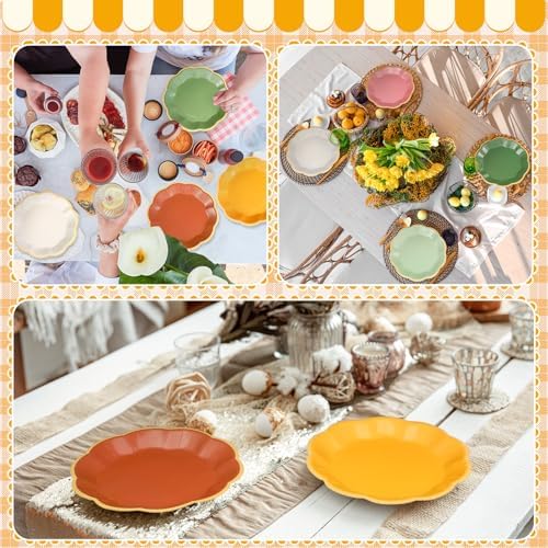 72 Pcs Boho Paper Plates 9 Inch Disposable