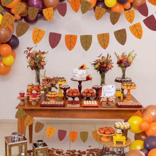 VitalCozy 5 Pcs Fall Maple Leaves Banner Fall Classroom Decor 49 ft