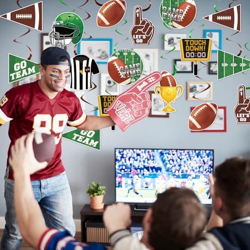 Football Decorations - 24 Pcs Football Hanging Swirl