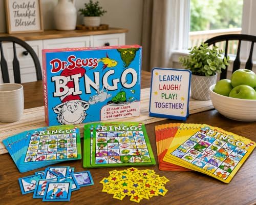 Fun Express Dr. Seuss Bingo Game Set - 32 Cards, Ages 4-8