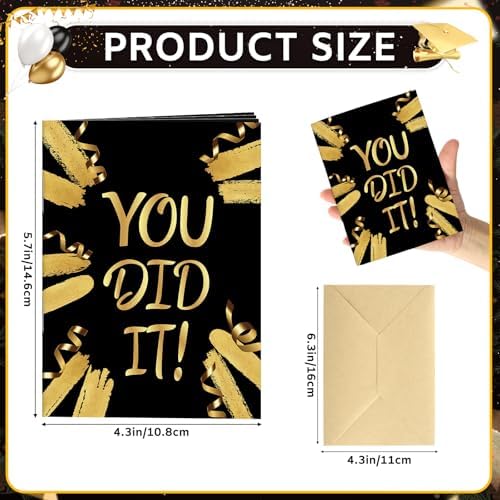 4 Sets Graduation Gift Card Book, Congrats Grad Money Holder Cards with Envelopes, Graduation Gift Card Booklet Organizer for Class of 2026, Students, Friends
