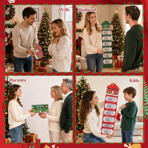 New 2Pcs Christmas Money Holders for Cash, Christmas Gift Card Holder