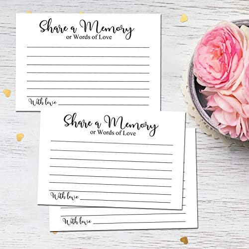 Share a Memory Cards, Funeral Guest Book, Memory Card for Celebration of Life, Graduation, Wedding, Retirement, Going Away Party, Pack of 50, 4x6 Inch
