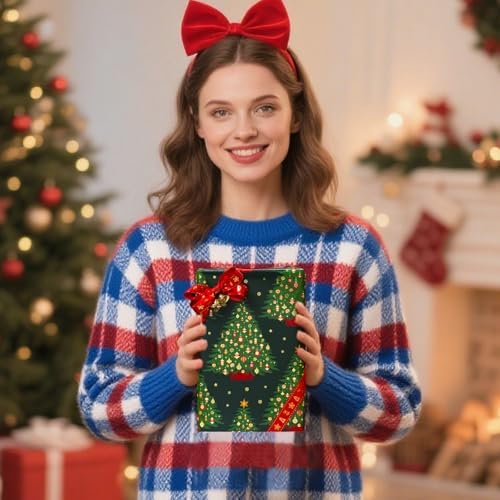 Yarcony Reversible Christmas Wrapping Paper Jumbo Roll,Green Wrapping Paper