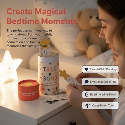 TALK & BOND Family Conversation Starter for Kids Ages 3–6 | 300 Questions + 180 Follow-Ups | Screen-Free Social Emotional Learning (SEL) Game for Family Dinner, Bedtime & Travel