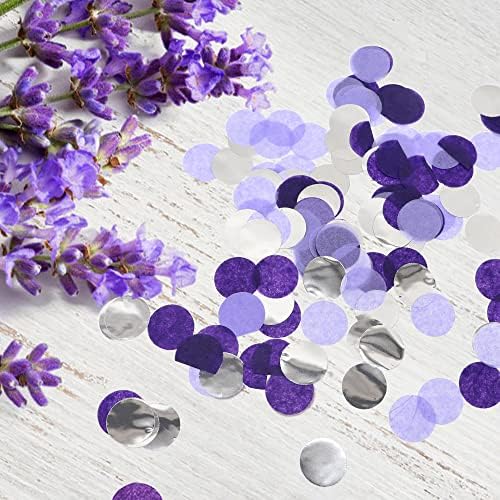 VCOSTORE Purple Round Tissue Confetti for Baby Shower Wedding Decor