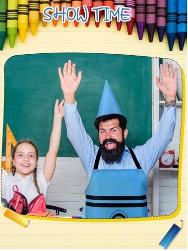 Teenyyou Crayon Costume with Apron and Cone Hat Adult
