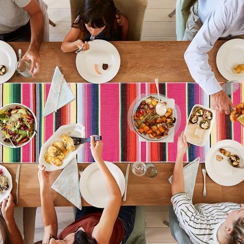 4PCS Mexican Table Runner 14x86in Colorful Day of the Dead Fiesta Decor