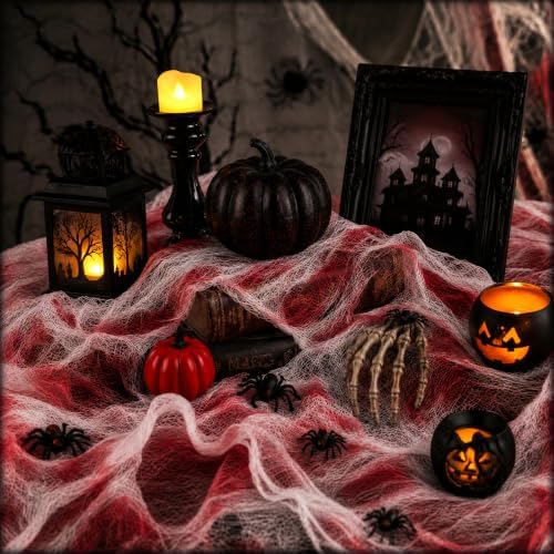 600 x 80 in Halloween Creepy Cloth for Yard and Outdoor Decorations, Blood