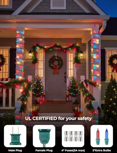 Multi-Colored Christmas Lights, 20FT 100Ct Incandescent Mini String Lights