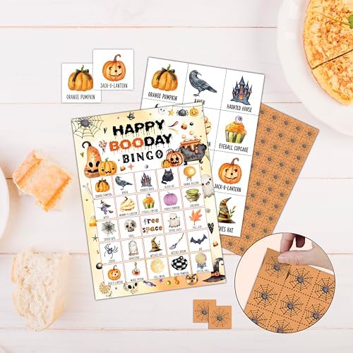 Happy Booday Bingo Game Cards, Halloween Party Games, Happy Booday Party Game Decor, Fall Holiday Games, Bingo Sets for Adults Large Group, Halloween Theme Party Activity Supplies -A16