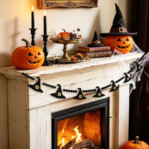 CESOF Halloween Garland Witch Hat Decorations, Adjustable Hanging Garland
