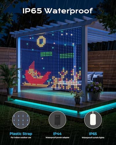 400 RGB LED Smart Curtain Lights with APP Control, 6.6x6.6Ft