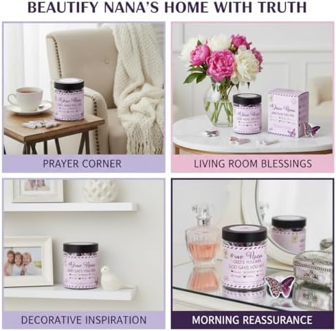 Dear Nana Gifts – 90 Daily Scripture Cards in a Jar – God Says You Are Christian Gifts for Grandma – Bible Verse Affirmation Cards – Religious Faith Gift for Nana Birthday, Mother's Day, Christmas