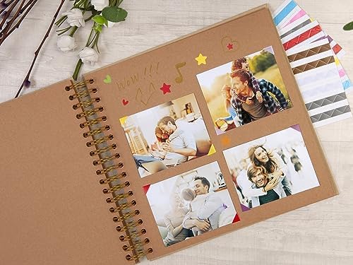 potricher 10 x 10 Inch DIY Scrapbook Photo Album 80 Pages, Yellow