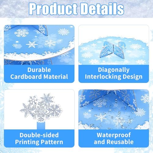 Gistome 3-Tier Snowflake Cupcake Stand – Winter Wonderland Dessert Display Holder for Christmas Party Table, Frozen-Themed Birthdays, and Holiday Decorations