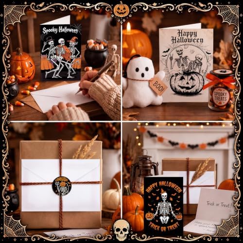 Motiskyy 24 Set Halloween Cards with Envelopes, Halloween Postcards Bulk
