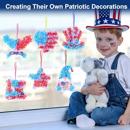 Fennoral 24 Pack 4th of July Craft Kit for Kids