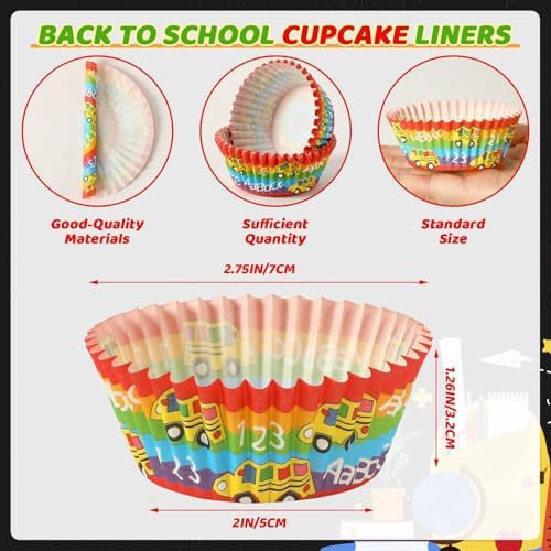 SANNIX 450pcs Back To School Cupcake Liners Baking Cups Cupcake Wrappers