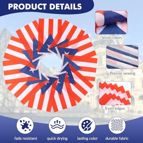 Puerto Rico Flag Banner, Small Mini Puerto Rican Flags Patriotic Decoration for Party, Classroom, Sports Events, 33 Feet 30 Flags