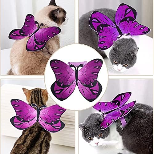 Pet Cat Bat Wings for Halloween Party Decoration, Puppy Collar Leads Cosplay Bat Costume,Cute Puppy Cat Dress Up Accessories