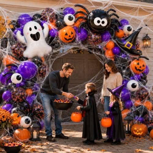 Halloween Balloon Garland Arch Kit 156PCS for Halloween Party Decorations