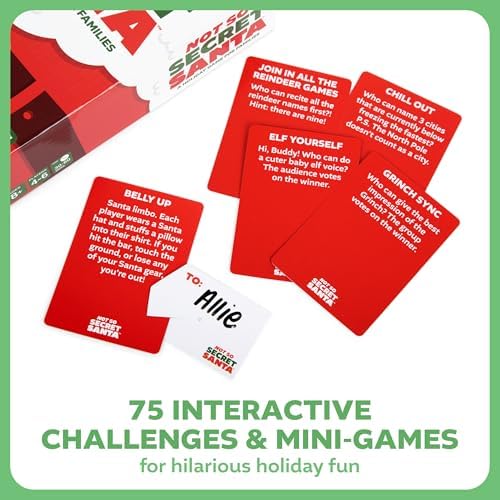 Not So Secret Santa Holiday Card Game by Relatable, Fun Game for Family Reunions or Christmas Parties, Stocking Stuffers for Kids 8+