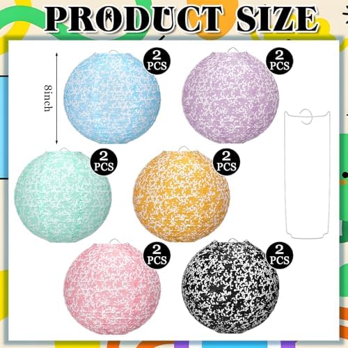 Baquler 12 Pcs Composition Notebook Hanging Lanterns Decorations, 6 Colors